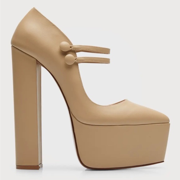 Mary Jane Shoes - ANDREA WAZEN Double Jeu 165MM Platform Mary Jane Pumps Pink Size 40